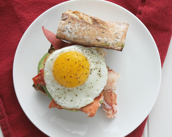 Lobster, Egg, and Avocado Breakfast Sandwich Recipe