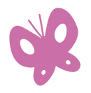 A roughly drawn pink butterfly