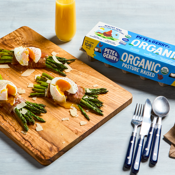 Prosciutto-Wrapped Asparagus Bundles with Poached Eggs