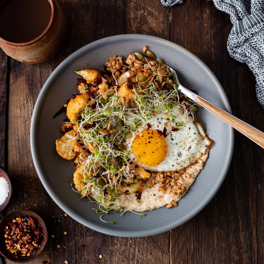 Cauliflower Grain Bowl with Pete & Gerry's Eggs