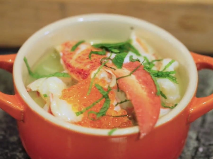 Chawanmushi (Steamed Japanese Egg Custard) With Butter Poached Lobster
