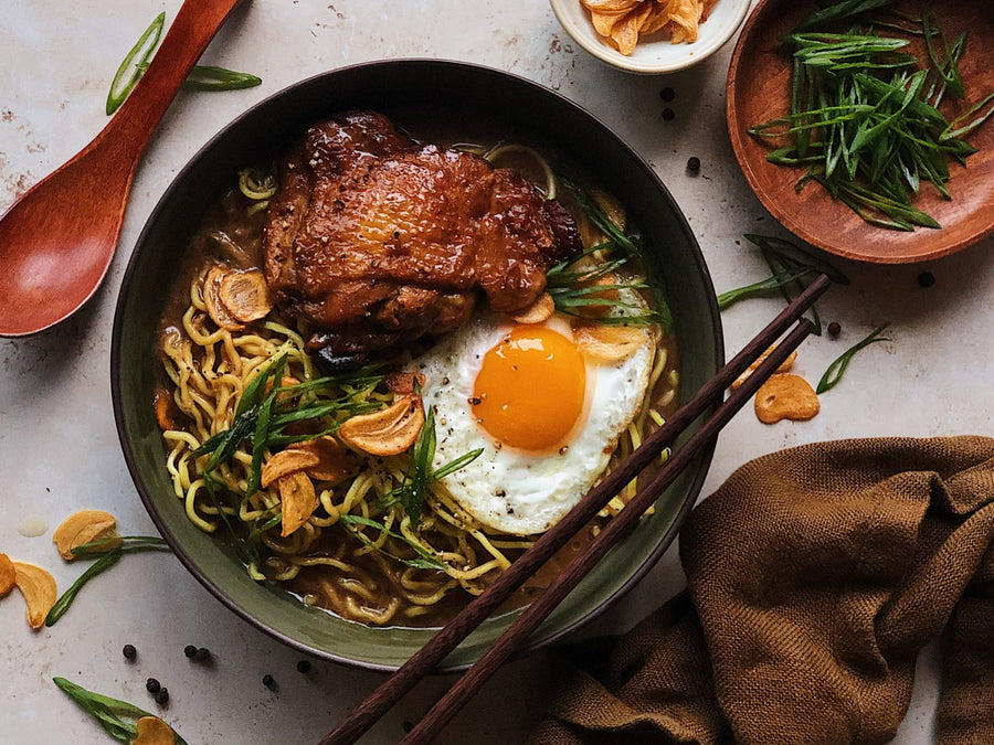 Slow Cooker Chicken Adobo Ramen