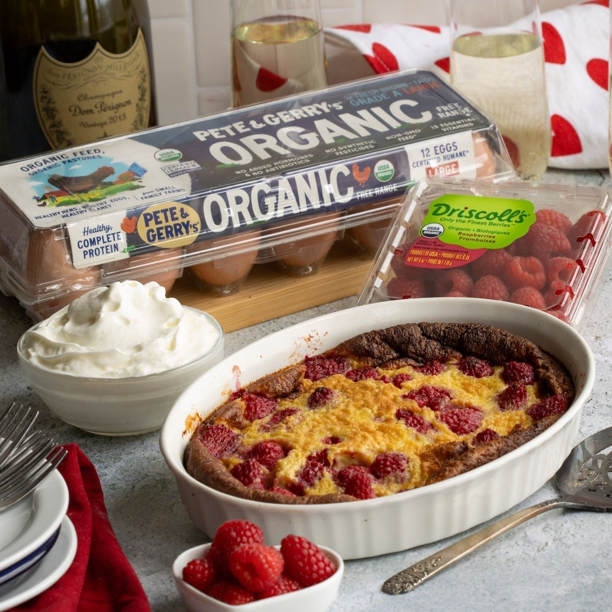 Berry Clafoutis made with Pete & Gerry's Organic eggs.