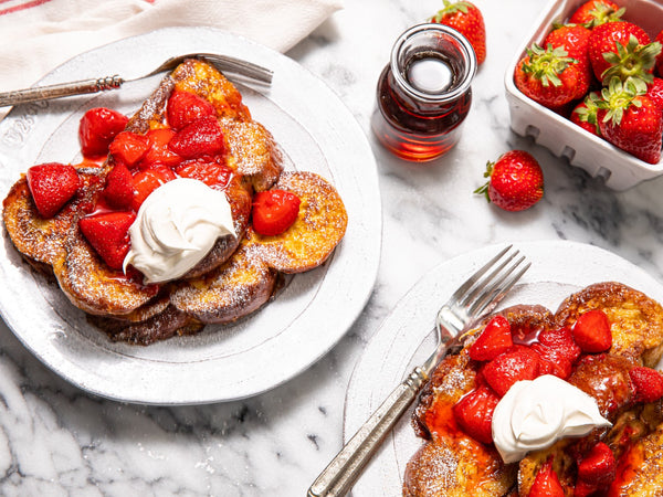 Challah French Toast With Strawberry Compote