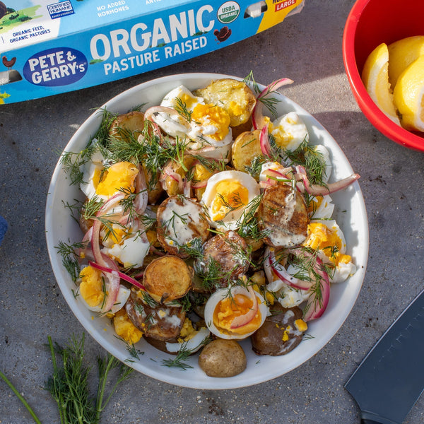 Grilled Fingerling Potato Salad with Jammy Pete & Gerry's Eggs