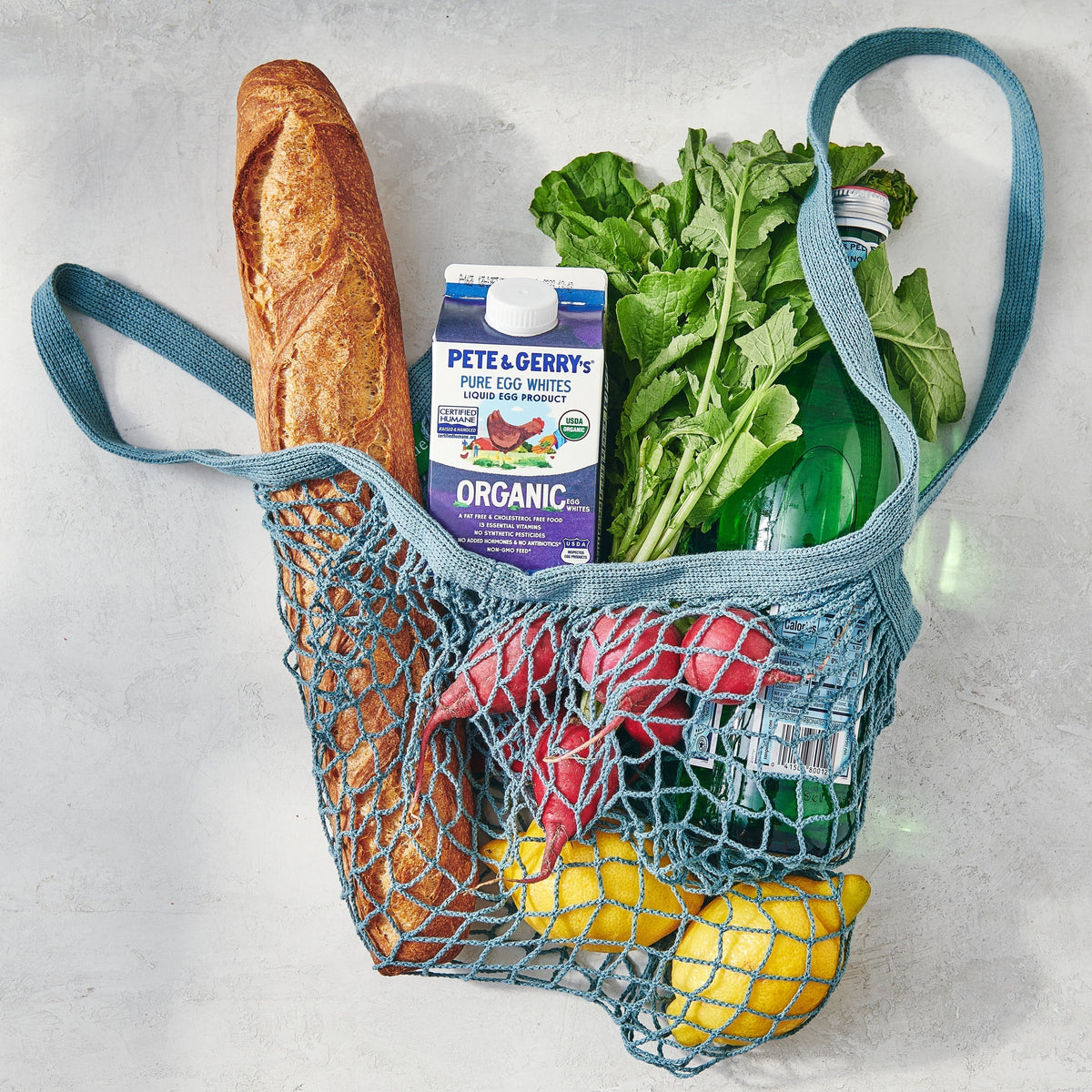 Grocery Bag with Pete & Gerry's Organic Liquid Egg Whites