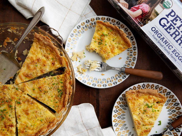 Slices of quiche made with Pete & Gerry's Organic Eggs