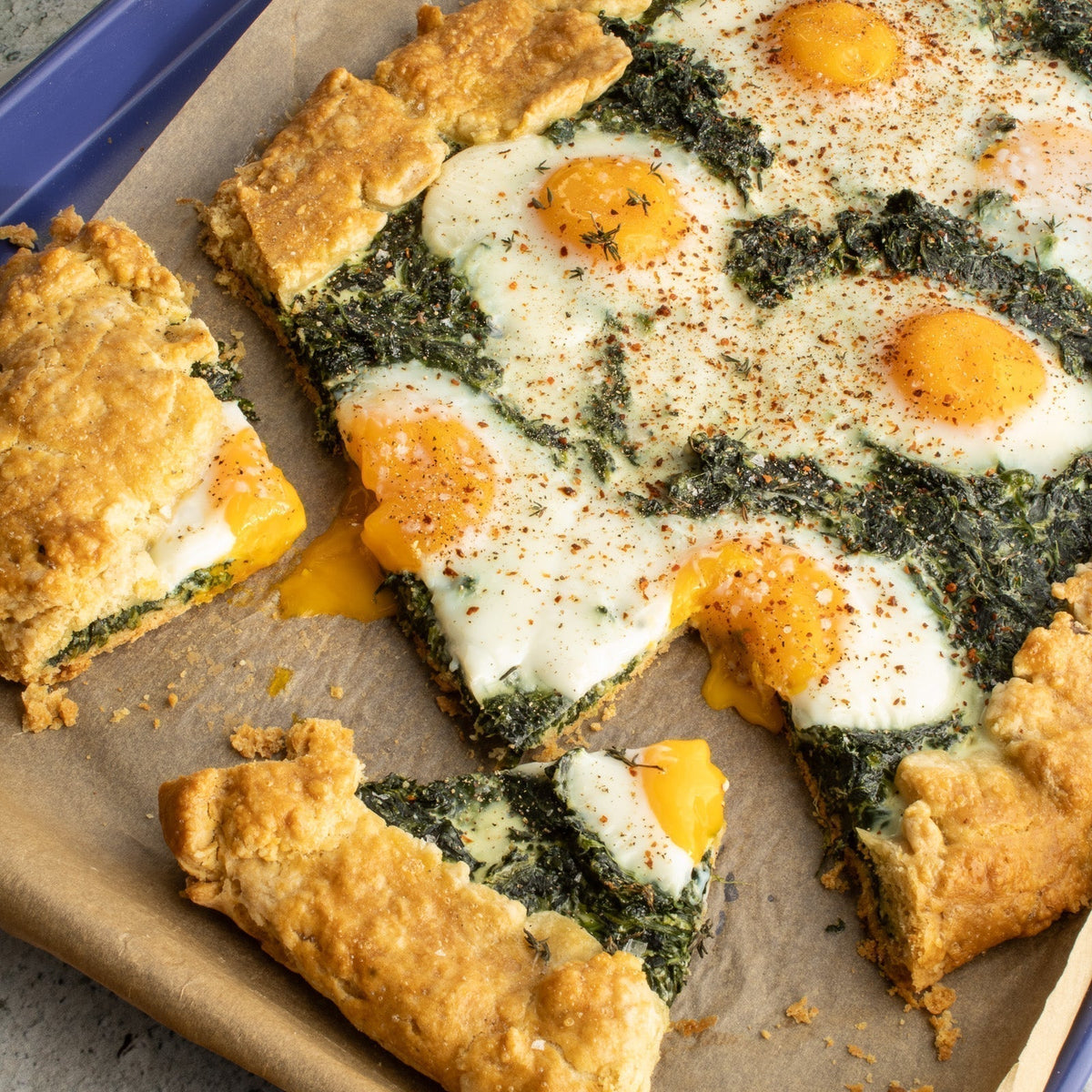 Rustic Spinach and Egg Galette