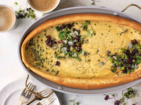 Chipotle Bacon and Blue Cheese Dutch Baby