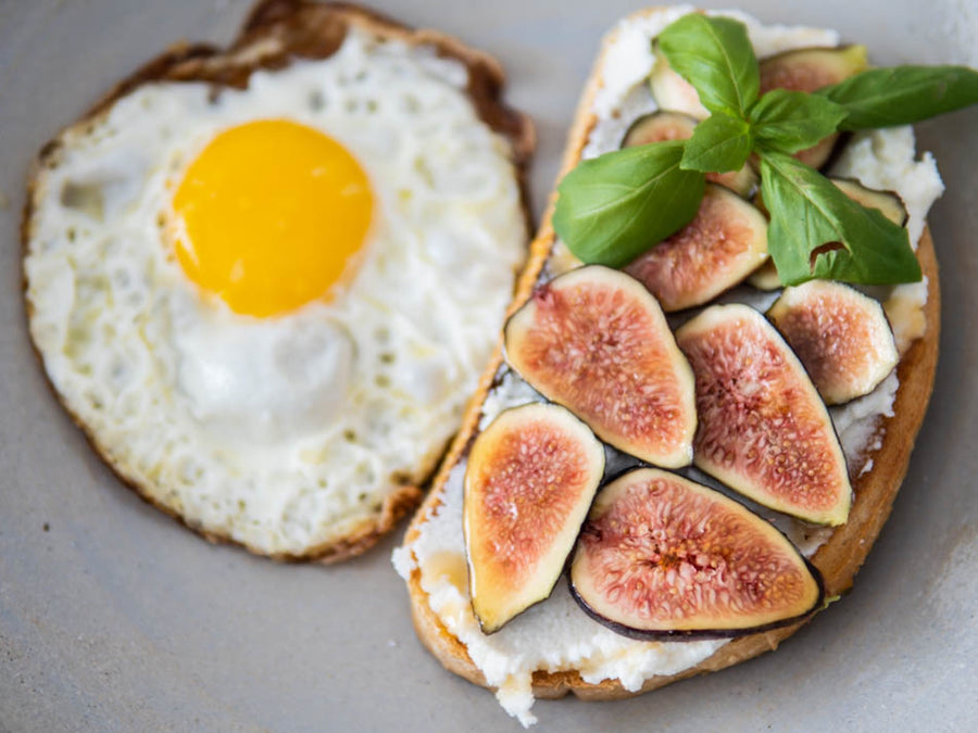 Whipped Ricotta Toast With Figs and Fried Egg