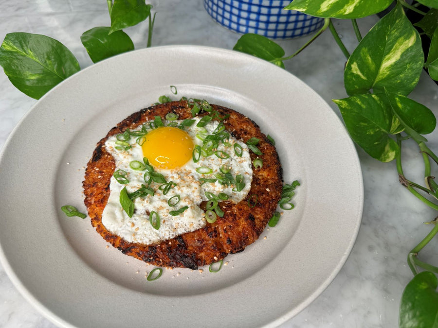 Kimchi and Rice Korean Pancake (Jeon)