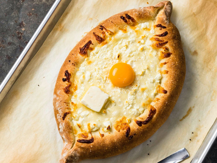 Adjaruli Khachapuri (Georgian Cheese Bread)