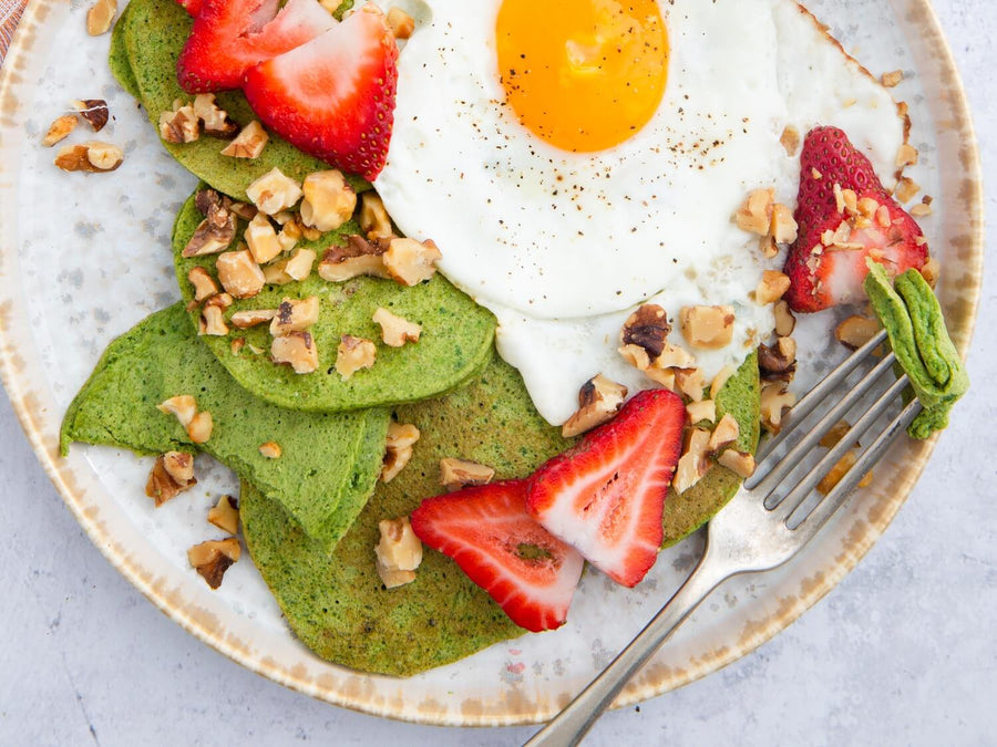 Green Pancakes and Eggs Recipe