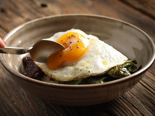 Beef and Greens Rice Bowl with Runny Egg Recipe
