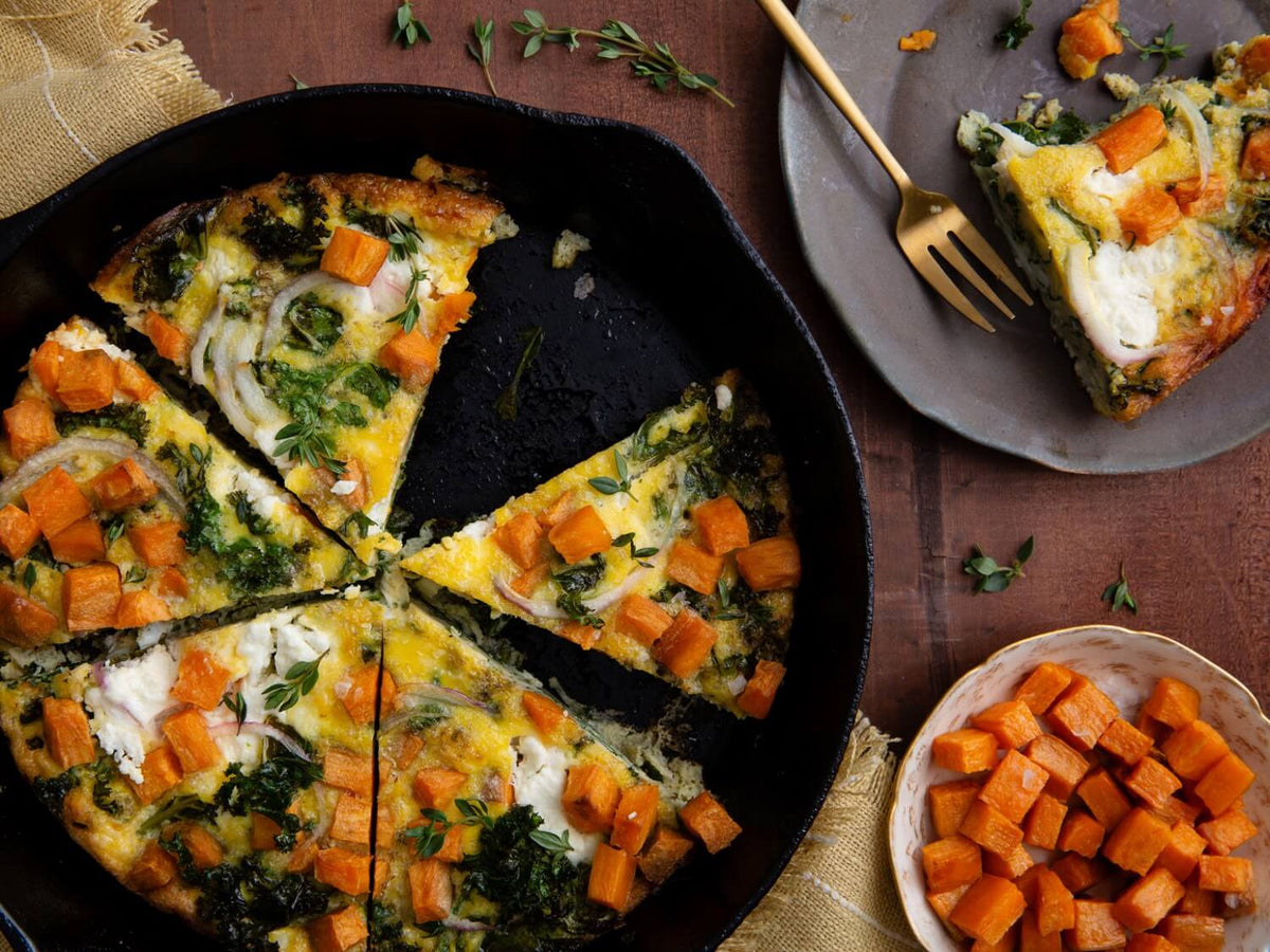 Roasted Sweet Potato and Kale Frittata
