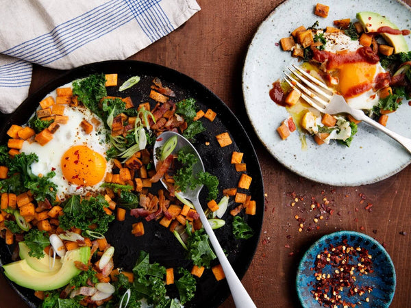 Sweet Potato Hash with Kale and Bacon Recipe