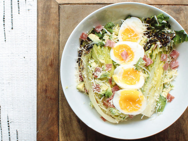 Grilled Romaine and Pepperoncini Salad With Soft-Boiled Eggs