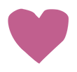 A roughly drawn pink heart