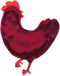 Maroon chicken with red comb illustration
