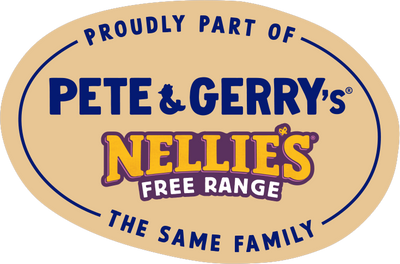 Co-branded logo for Pete & Gerry's and Nellie's Free Range