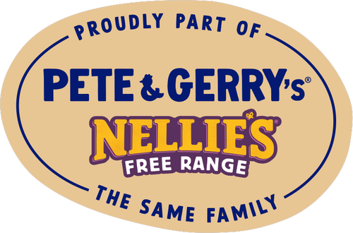 Co-branded logo for Pete & Gerry's and Nellie's Free Range