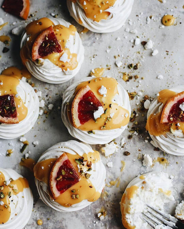 swirled icing sweets with a slice of fruit on top pete and gerry's organic eggs